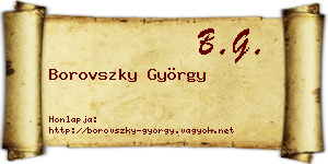 Borovszky György névjegykártya