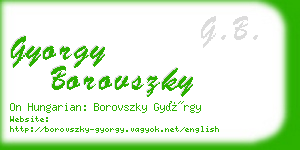 gyorgy borovszky business card